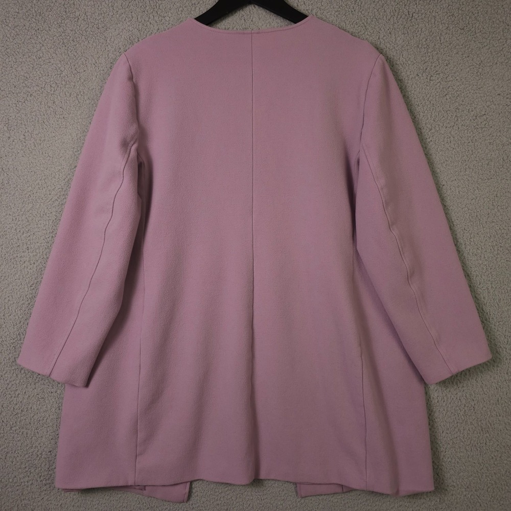 Chicos Jacket Womens 3 US 16 18 Purple Open Collarless Car Coat Lined Blazer - Picture 3 of 14